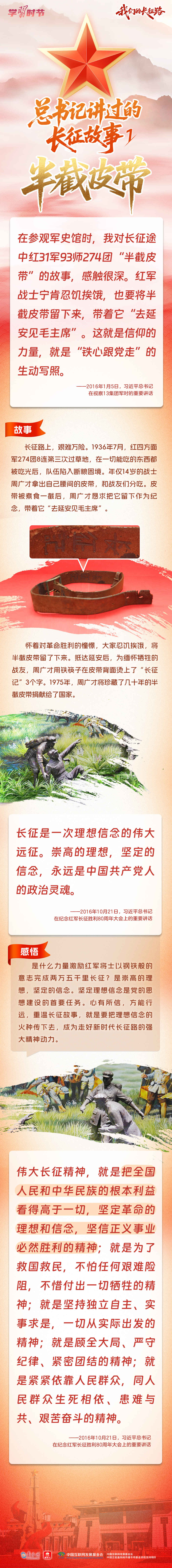 我们的长征路｜总书记讲过的长征故事①：半截皮带